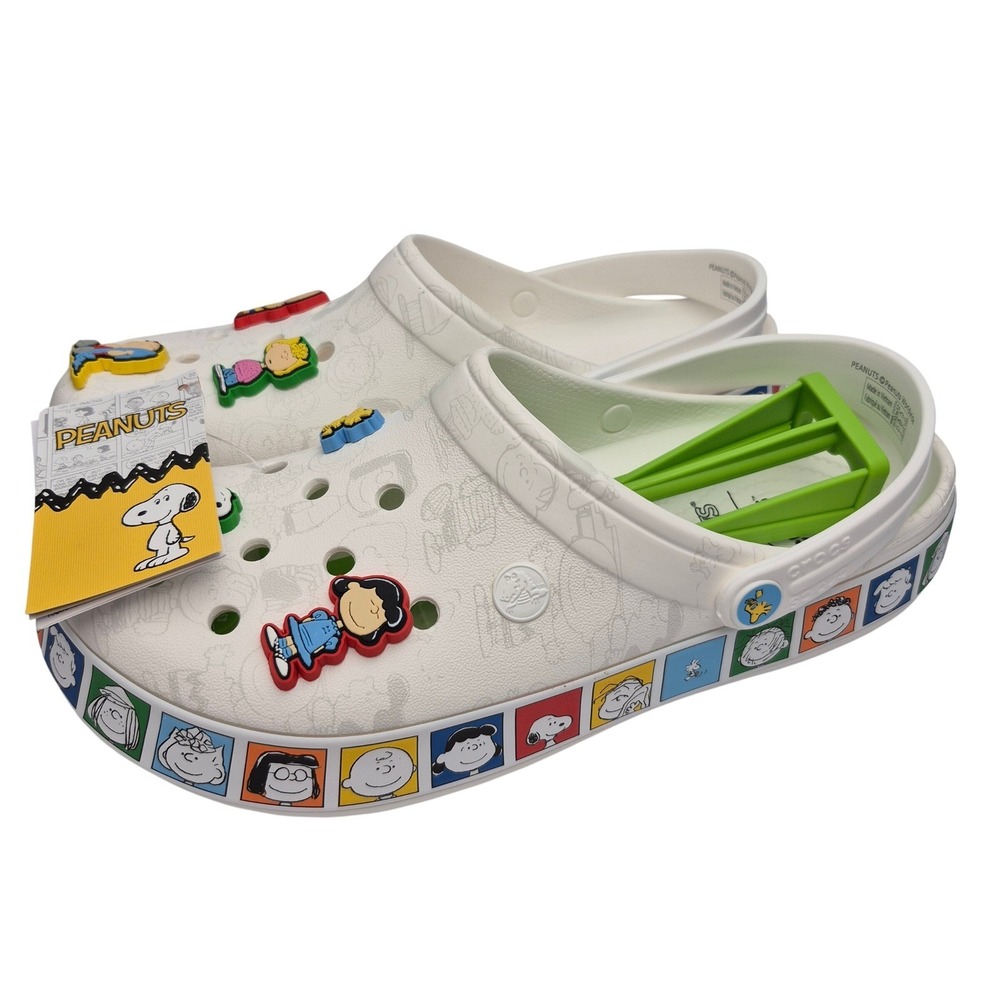 Crocs Peanuts Crocband Clogs Women's Size 10 Shoes White Unisex 212115-90H